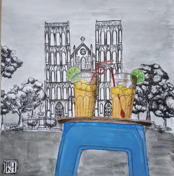 Thưởng thức món ngon Hà Nội qua tranh ký họa