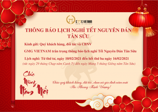 Thông báo lịch nghỉ Tết Nguyên Đán Tân Sửu 2021
