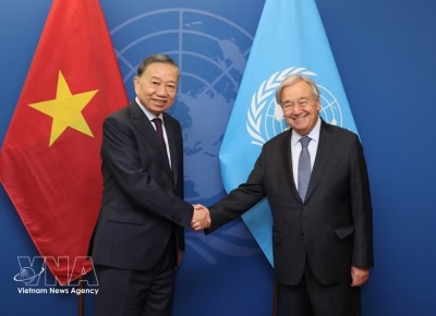 越共中央总书记、国家主席苏林会见联合国秘书长古特雷斯