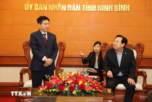 Lãnh đạo tỉnh Ninh Bình làm việc với Hiệp hội doanh nghiệp vừa và nhỏ Hàn Quốc